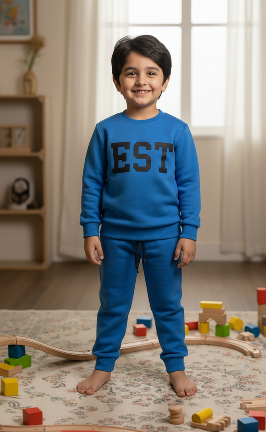 Buy Royal blue winter tracksuit for kids | Twinkletribe