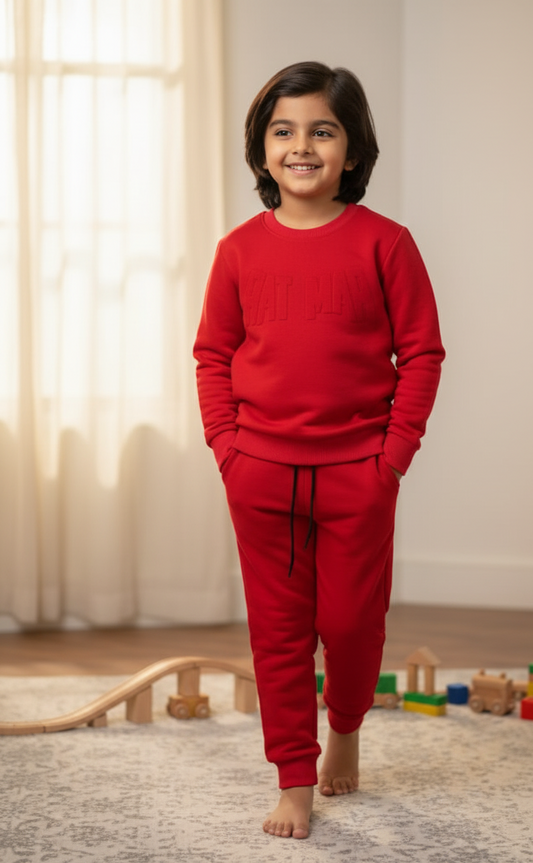 Kids Red Winter Tracksuit BATMAN Embose print