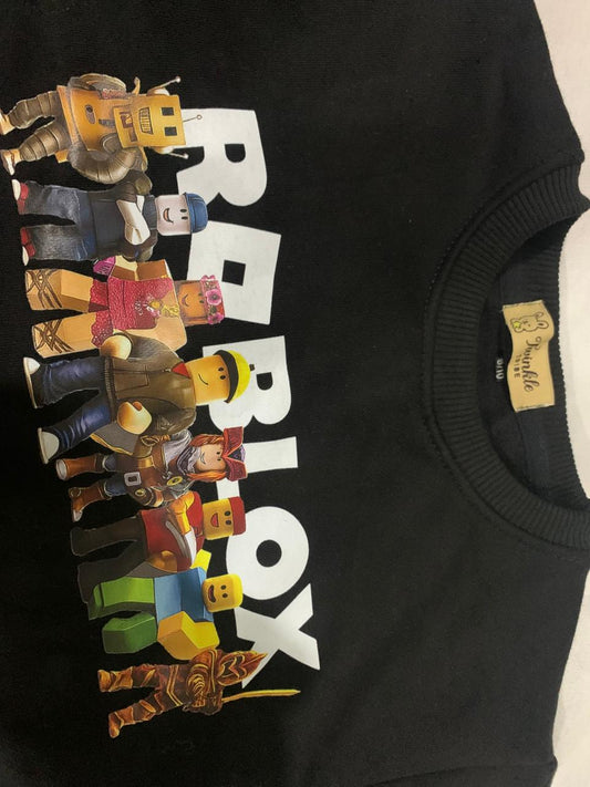 Kids Roblox Printed Black Winter Tracksuit | Twinkle Tribe